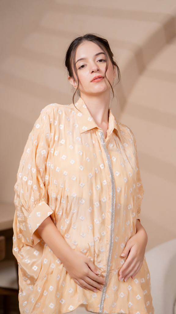 Goa Button-Down Shirt in Peach