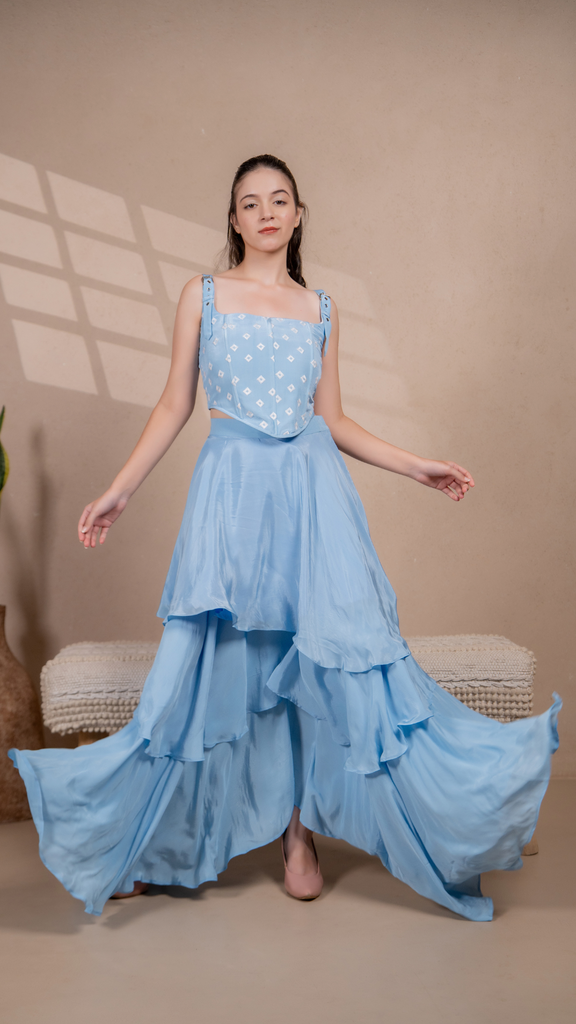 Amalfi Layered Skirt in Blue