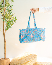 Load image into Gallery viewer, Baby Pink Blockprint Duffle Bag